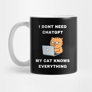 Cat GPT Working Ai Cat, Funny Smart Cat Using Computer Design for Cat Lovers and ChatGPT Fans Mug